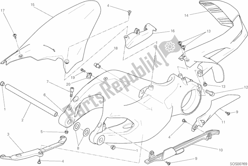 Alle onderdelen voor de Zwenkarm van de Ducati Multistrada 1200 S Thailand 2016